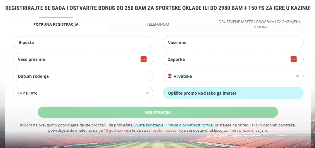 22Bet casino stranica za registraciju