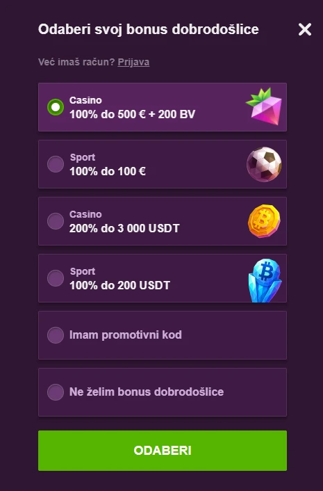Malina Casino casino bonusi