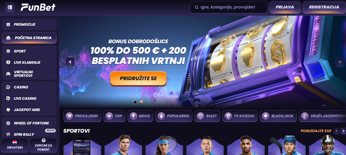 Funbet casino landing stranica