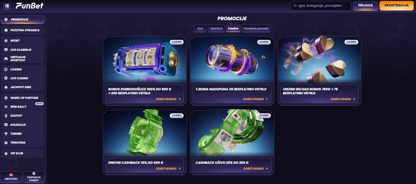 Funbet casino promocije