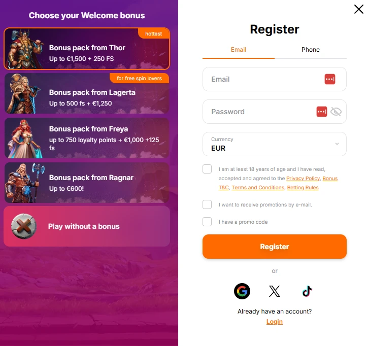 HitNSpin casino stranica registracija