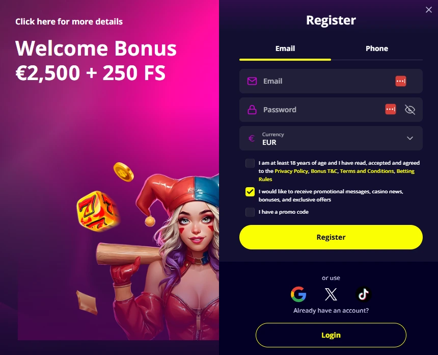 Slotoro casino stranica registracija