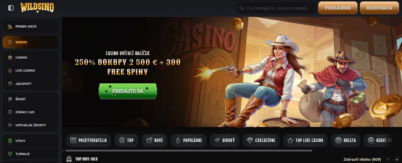 Wildsino casino landing stranica